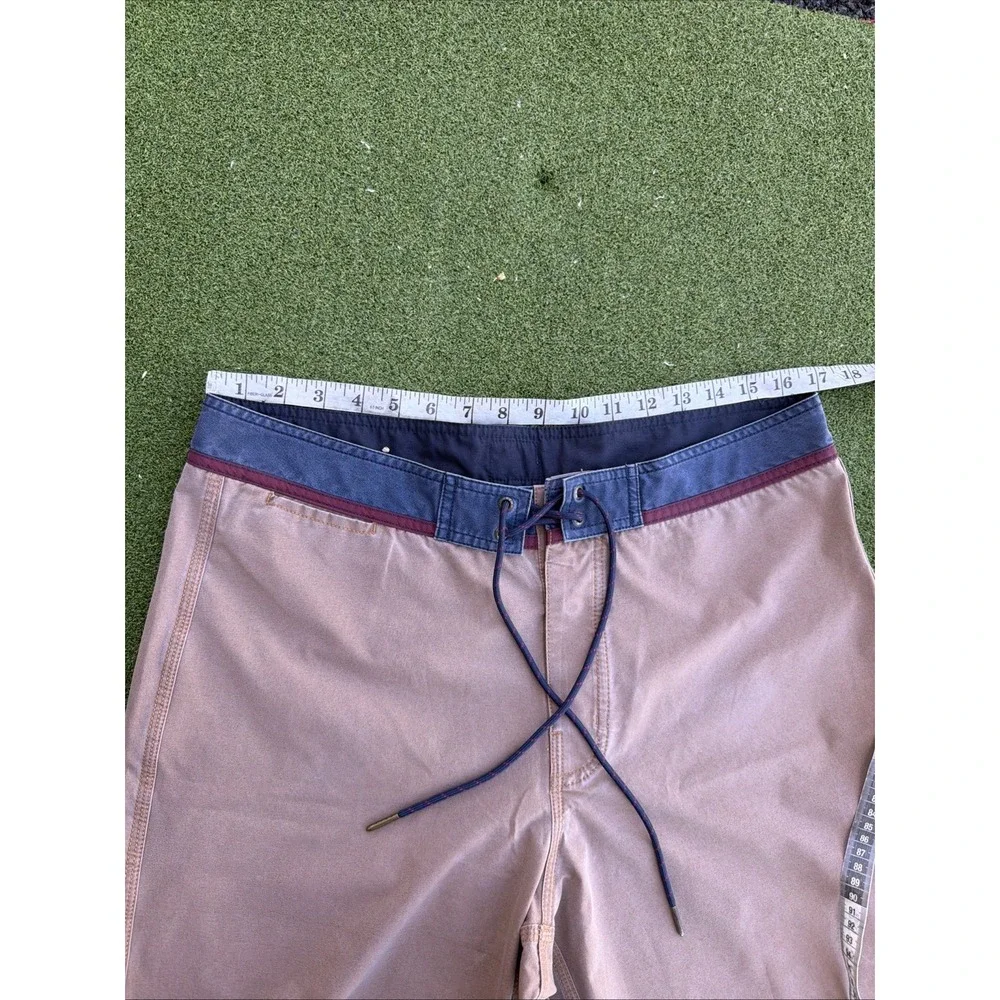 Deus Ex Machina Swim Board Shorts Mens 34 Brown Colourblock Drawstring